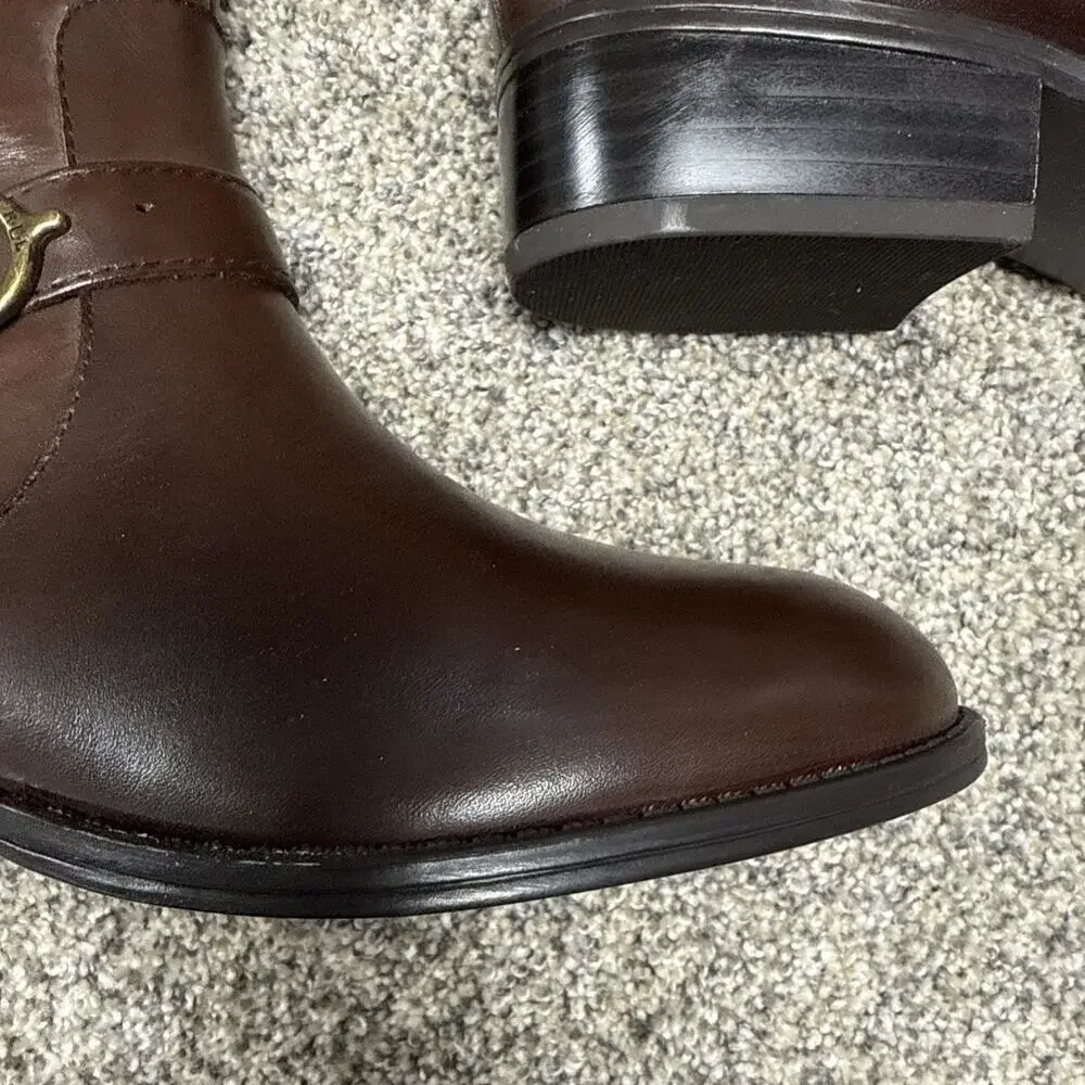 Lauren Ralph Lauren Womens Margarite Dark Brown Riding Boots 5 Width B NWB